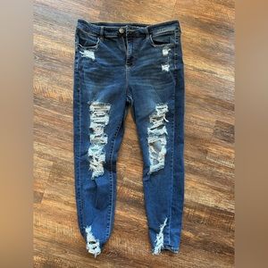 American Eagle Distressed High Rise Jeggings Size 16